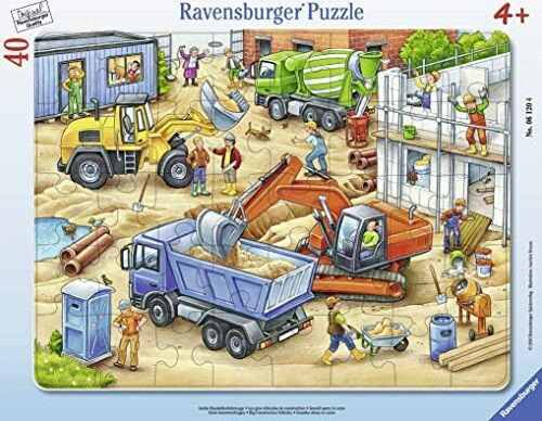 Ravensburger Puzzle dla dzieci 06120 - Duże pojazdy budowlane - puzzle z ramą