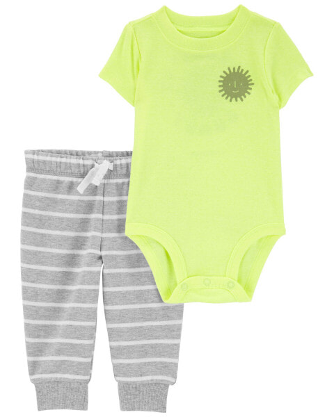 Baby 2-Piece Neon Sun Bodysuit Pant Set 9M