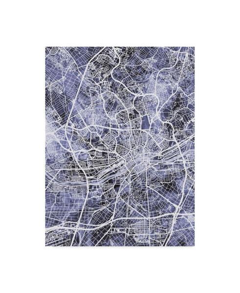 Michael Tompsett Frankfurt Germany City Map Blue Canvas Art - 20" x 25"
