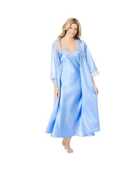 Plus Size The Luxe Satin Long Peignoir Set