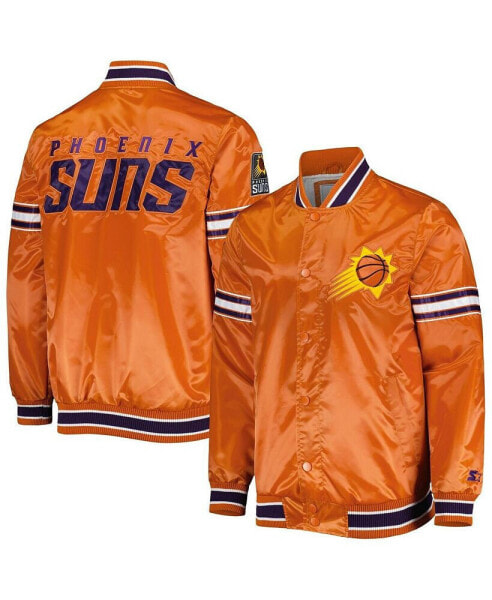 Men's Orange Phoenix Suns Slider Satin Full-Snap Varsity Jacket