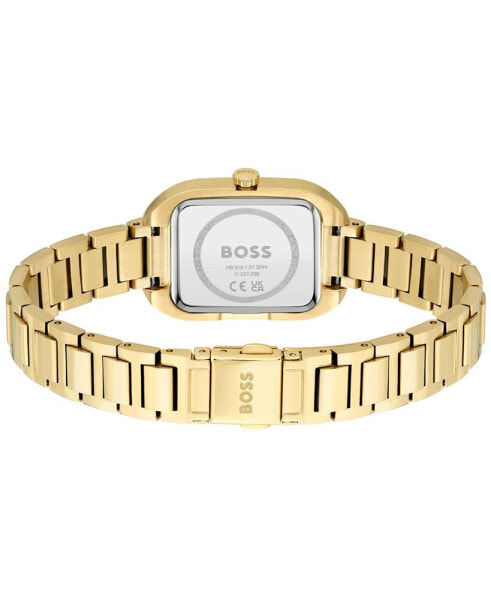 Часы и аксессуары Hugo Boss женские наручные часы Balley Quartz Ionic покрытие золотого тонированного стали 25мм