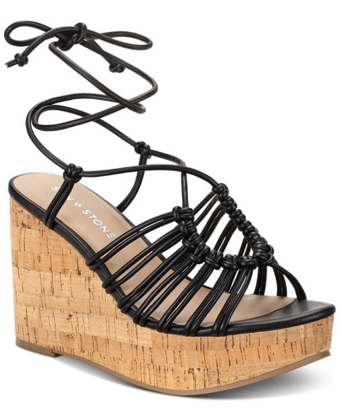 Women's Tillyy Strappy Lace Up Wedge Sandals, Created for Macy's