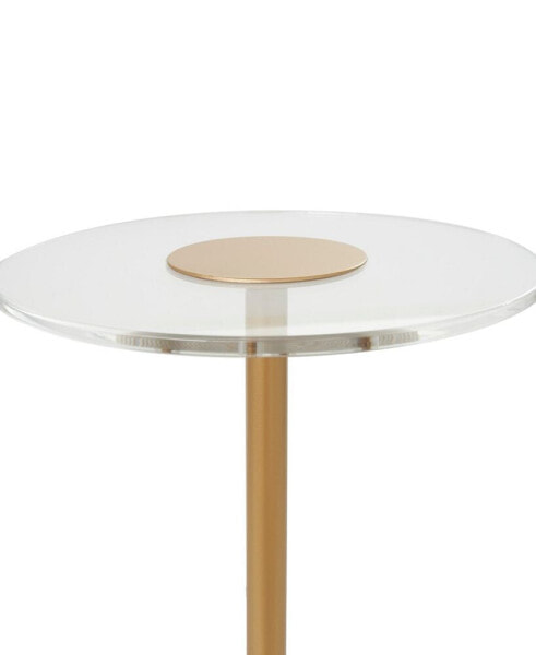 16" x 16" x 23" Acrylic Elevated Base and Gold-Tone Stand Accent Table