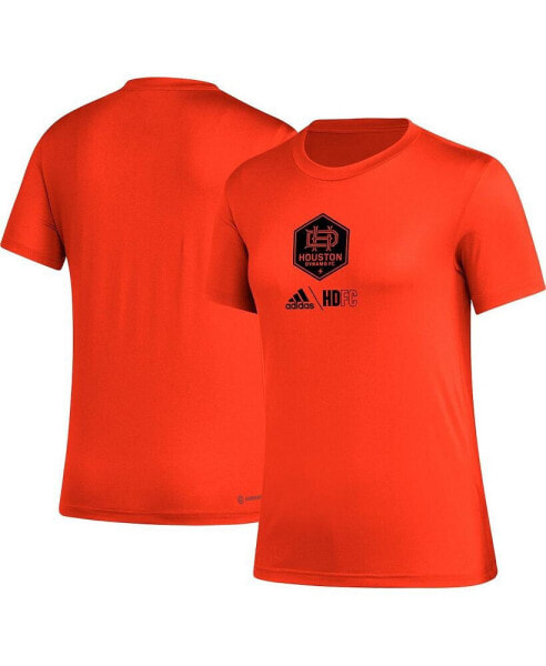 Women's Orange Houston Dynamo FC AEROREADY Club Icon T-shirt