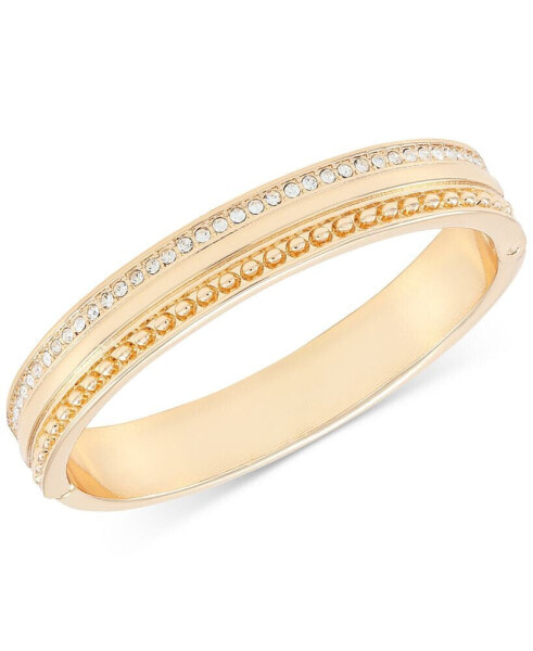 Gold-Tone So Fresh Crystal Hinged Bangle Bracelet