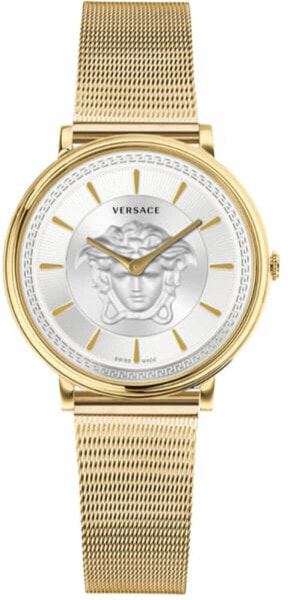 VERSACE Damen Armbanduhr V-Circle Gold Edelstahl 38mm VE81023 19