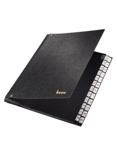 Bene 75100 - Alphabetic tab index - Hardboard,Cardboard - Black - 272 mm - 35.5 cm - 35 mm