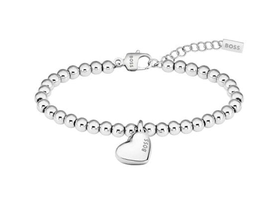 Romantic women´s steel bracelet Beads 1580642