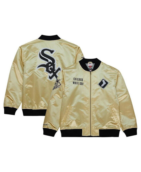 Куртка Mitchell&Ness мужская Золотая Chicago White Sox OG 2.0 легкая сатиновая.