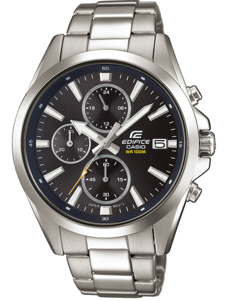 Мужские наручные часы с серебряным браслетом Casio EFV-560D-1AVUEF Edifice Chronograph 45mm 10ATM