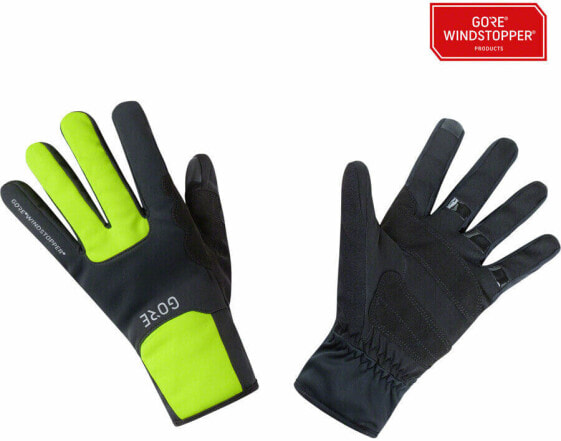GORE M WINDSTOPPER?� Thermo Gloves - Black/Neon Yellow, Full Finger, X-Large