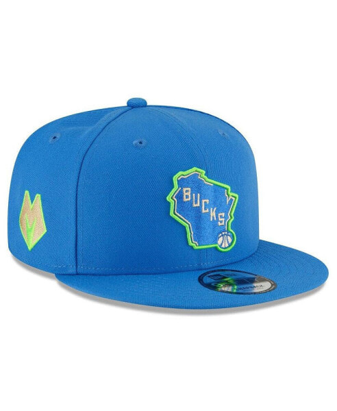 Men's Blue Milwaukee Bucks 2023/24 City Edition Alternate 9FIFTY Snapback Adjustable Hat