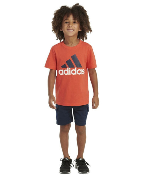 Toddler & Little Boys 2-Pc. Logo Graphic T-Shirt & French Terry Cargo Shorts Set