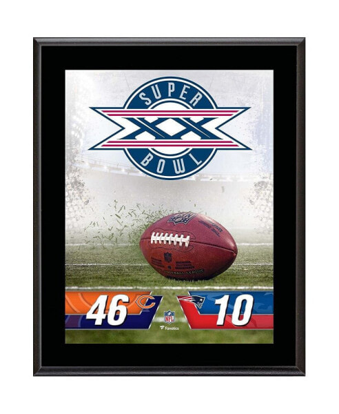 Chicago Bears vs. New England Patriots Super Bowl XX 10.5" x 13" Sublimated Plaque