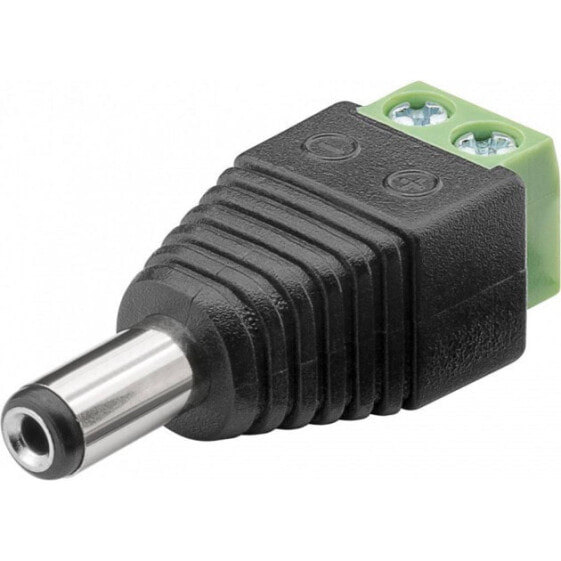 Goobay Terminal Block 2-pin > DC male (5.50 x 2.10 mm) - Terminal Block 2-pin - DC male (5.50 x 2.10 mm) - Black - Green