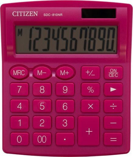 Калькулятор настольный Citizen SDC810NRPKE, розовый, 10 разрядов, двойное питание.