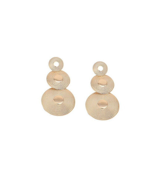 Women's Green Circular Drop Earrings