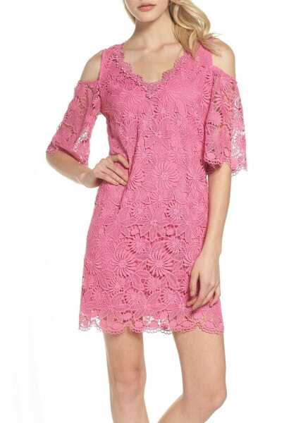 Kobi Halperin Edna Cold Shoulder Lace Dress Sz. 6 (Pink) 152144