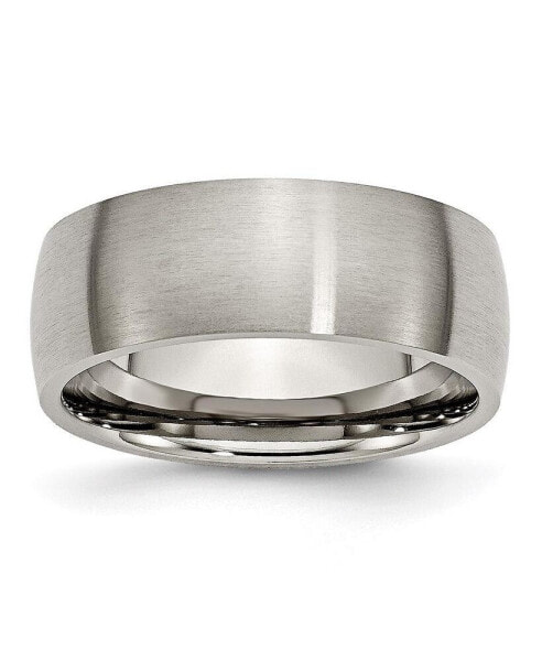 Titanium Brushed 8 mm Half Round Wedding Band Ring