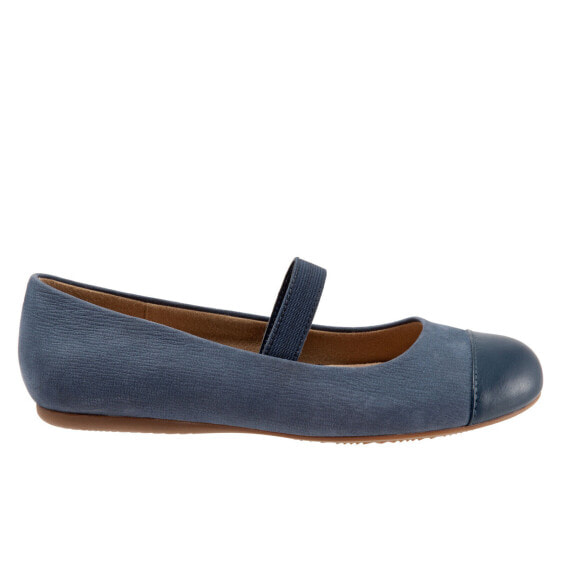 Softwalk Napa MJ S1760-421 Womens Blue Extra Wide Mary Jane Flats Shoes 6