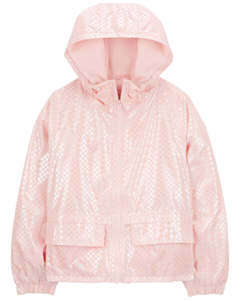 Kid Metallic Checkered Fleece-Lined Midweight Jacket 4