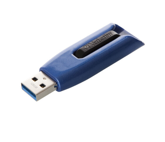 Verbatim V3 MAX - USB 3.0 Drive 128 GB - Blue - 128 GB - USB Type-A - 3.2 Gen 1 (3.1 Gen 1) - 175 MB/s - Slide - Black - Blue