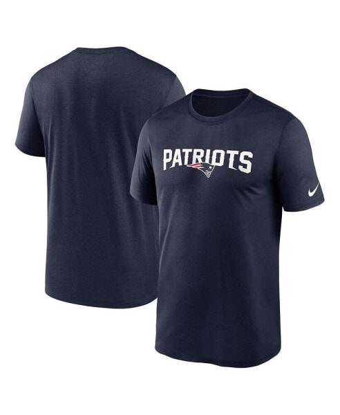 Men's Navy New England Patriots Legend Wordmark Performance T-shirt