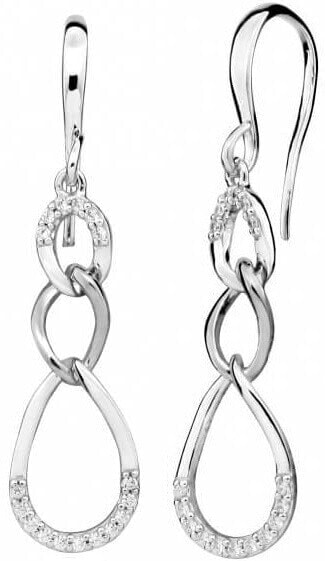 Elegant earrings with zircons SC438