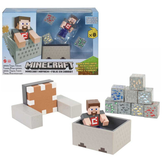 Фигурка Minecraft Взрывной вагон со стив фигуркой