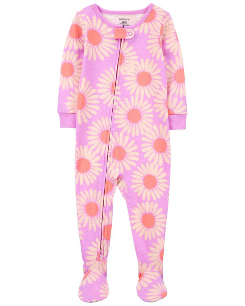 Baby 1-Piece Daisy 100% Snug Fit Cotton Footie Pajamas 18M