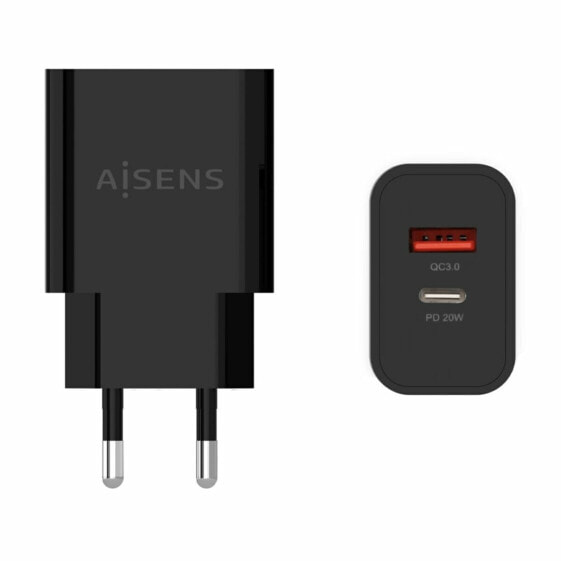 Сетевое зарядное устройство AISENS A110-0682 20 W Чёрный, 1 шт.