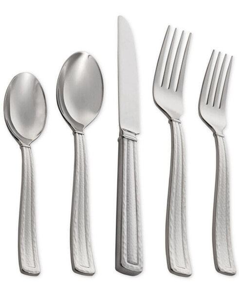 Stainless Steel Hammertone Collection 5-Pc. Flatware Set