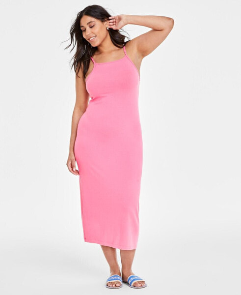 Women's Knit Ribbed Midi Dress, Created for Macy's