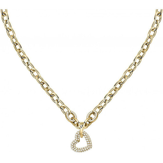 Elegant gold-plated necklace with heart Incontri SAUQ04