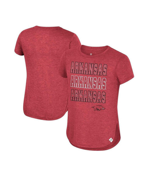 Big Girls Cardinal Arkansas Razorbacks Hathaway T-shirt