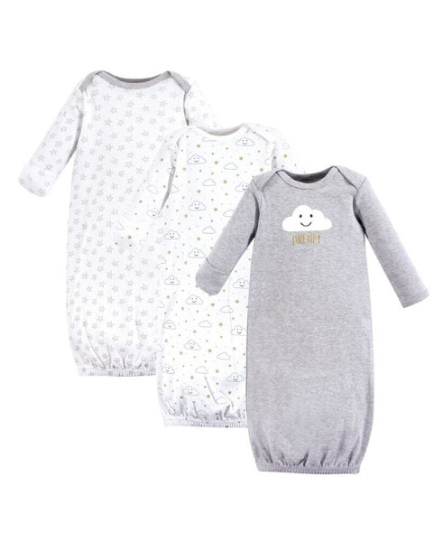 Baby Girl Cotton Gowns, 3-Pack