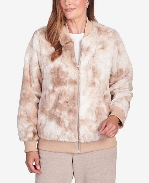 Women's St.Moritz Zip Up Space Dye Faux Fur Jacket