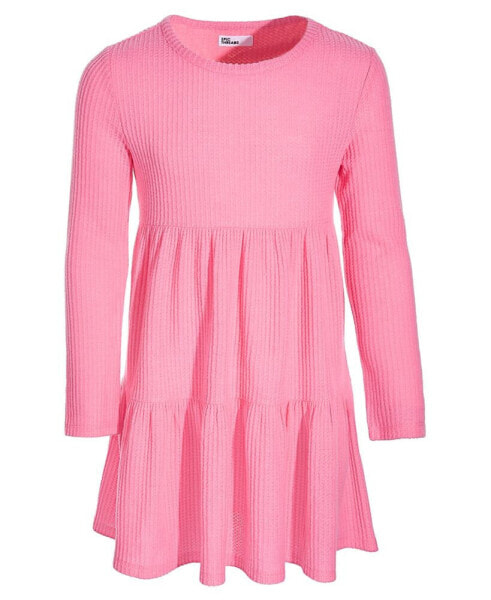 Toddler & Little Girls Long-Sleeve Waffled Tiered Dress, Created for Macy's