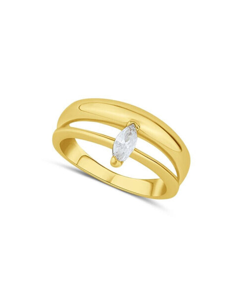 Cubic Zirconia Double Band Ring