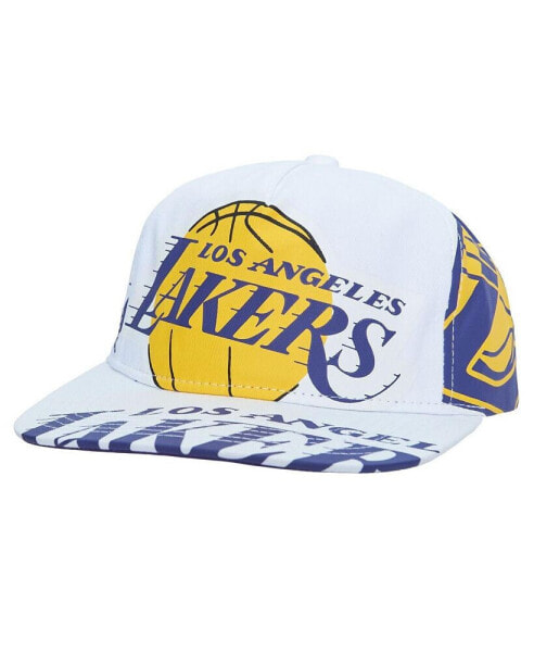 Men's White Los Angeles Lakers Hardwood Classics In Your Face Deadstock Snapback Hat