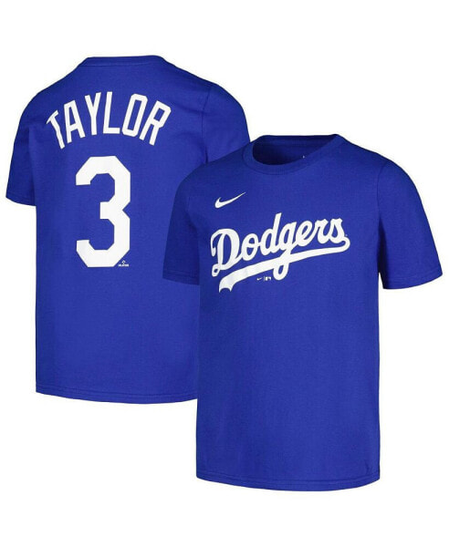 Big Boys Chris Taylor Royal Los Angeles Dodgers Player Name and Number T-shirt