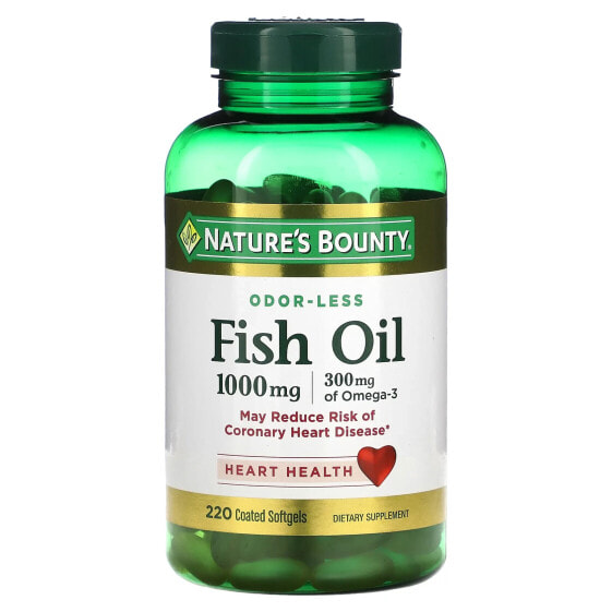 Nature's Bounty, рыбий жир, 1000 мг, 220 капсул в оболочке