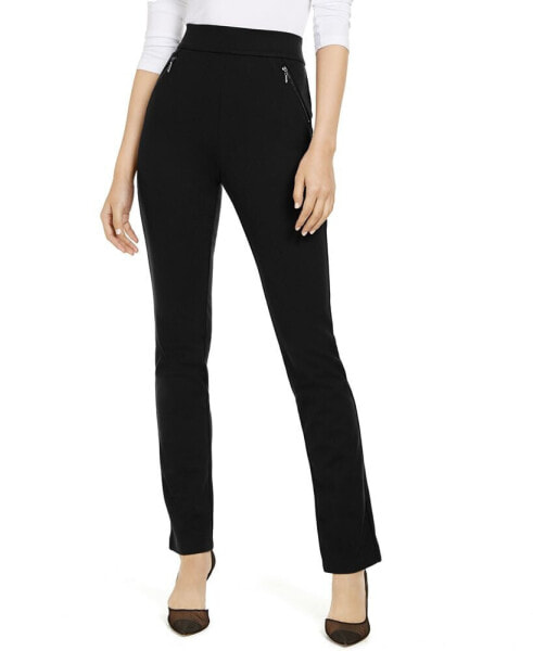 Petite High-Rise Zip-Pocket Pants, Created for Macy's