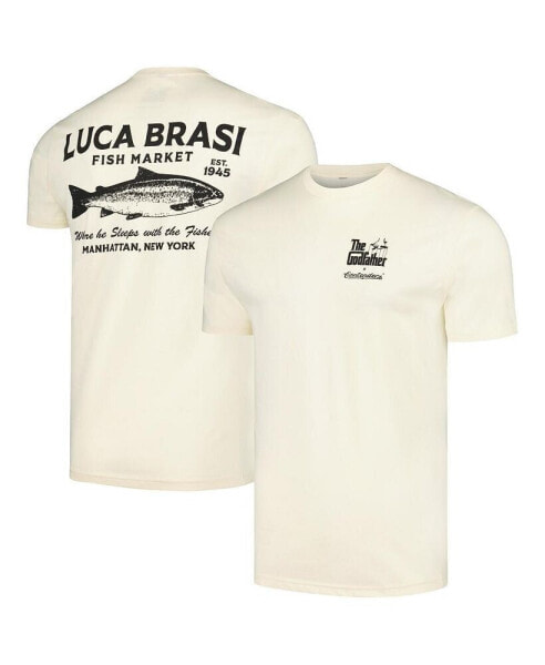 Men's Natural The Godfather Luca Brasi Fish Market T-shirt