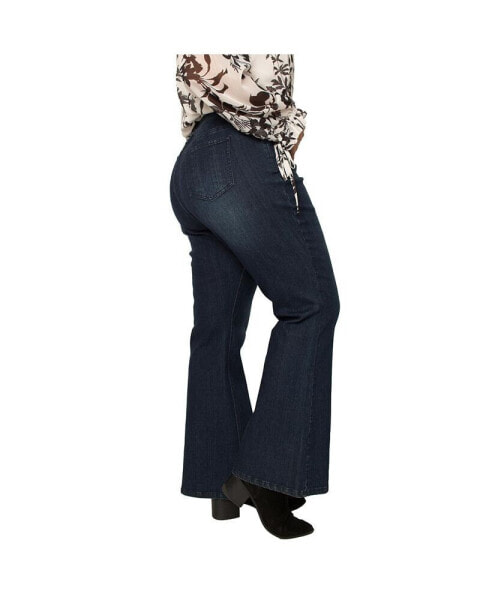 Women's Plus Size Dark Wash Slim Flare Jeans