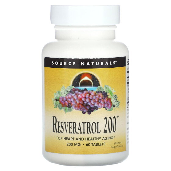 Source Naturals, Ресвератрол 200, 200 мг, 60 таблеток