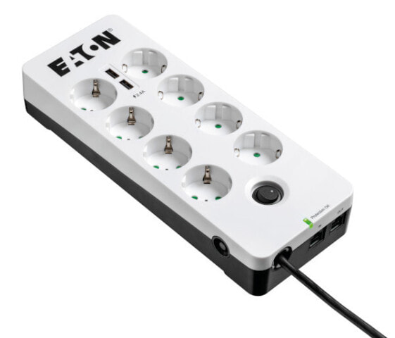 Eaton Protection Box 8 Tel@ USB DIN - 8 AC outlet(s) - Type F - 220 - 250 V - 50 - 60 Hz - 10 A - 2500 W