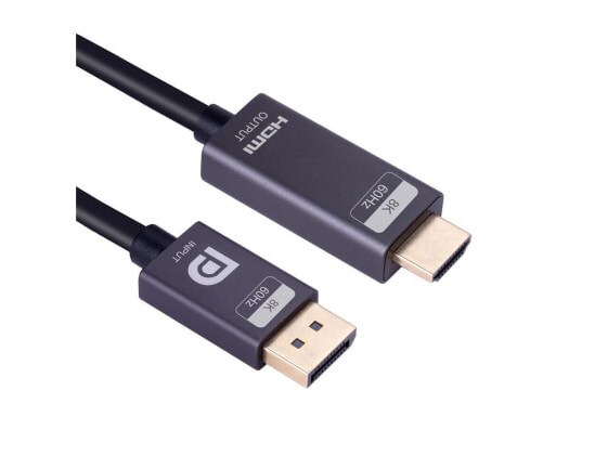 Nippon Labs 20DP14-HDMI21-10MM DisplayPort 1.4 to HDMI 2.1 Gold Plated Cable - 1