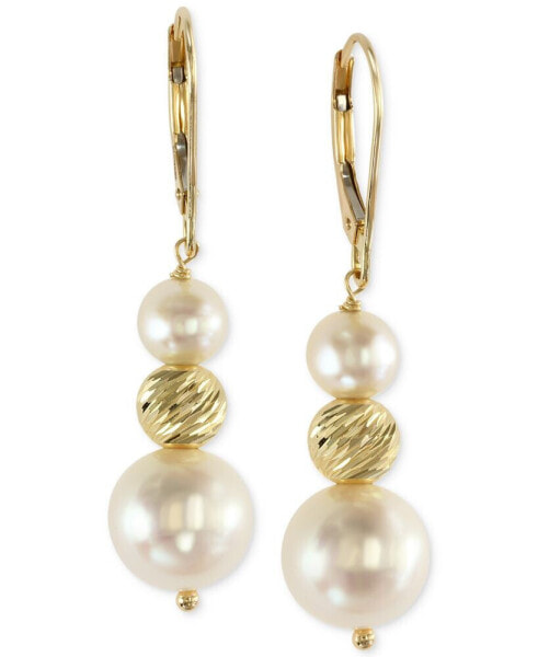 EFFY® Cultured Freshwater Pearl Drop Earrings in 14k Gold (5-1/2mm and 11mm)